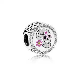 Pandora Charm calavera circonia cúbica clara oferta