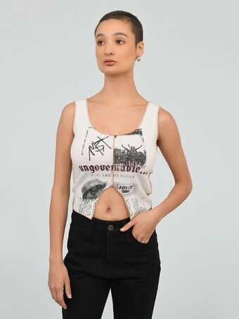 Cuidado con el Perro Playera rib cortes oferta