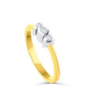 Joyerías Bizzarro Solitario oro amarillo con aplicacion oro blanco 14k diamante 20 pts. oferta