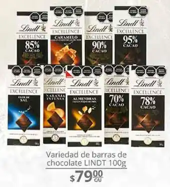 La Comer Variedad de Barras de Chocolates Lindt 100g oferta