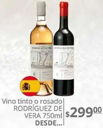 La Comer Vino Tinto o Rosado Rodriguez de Vera 750ml oferta