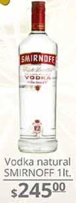 Vodka Natural Smirnoff 1lt