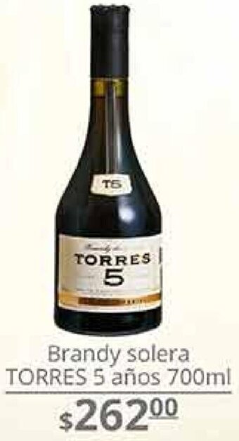 La Comer Brandy Solera Torres 5 Años 700ml oferta