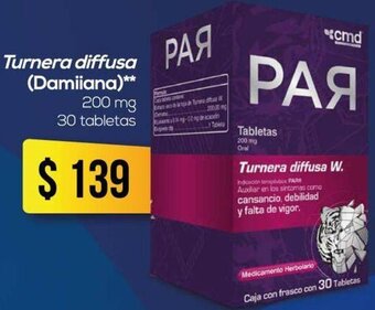 Farmacias Similares Turnera Diffusa 200mg 30 Tabletas oferta