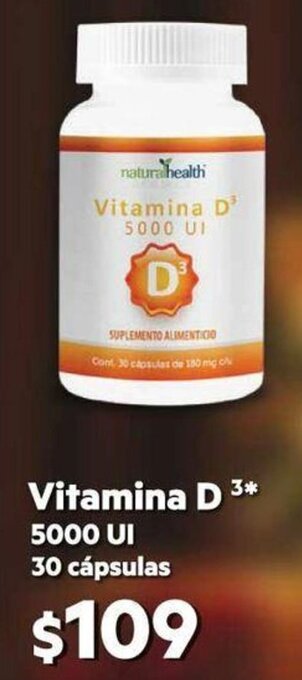 Farmacias Similares Vitamina D 5000 UI 30 Cápsulas oferta