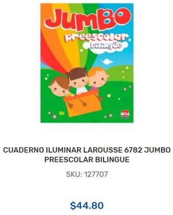 Cuaderno Iluminar Larousse 6782 Jumbo Freecolar Bilingue