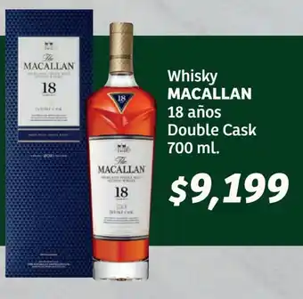 Soriana Híper Whisky Macallan 18 Años Double Cask 700ml oferta
