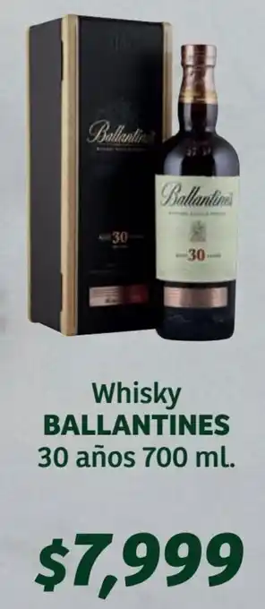 Soriana Híper Whisky Ballantines 30 Años 700ml oferta