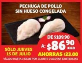 Soriana Híper Pechuga De Pollo Sin Hueso Congelada oferta