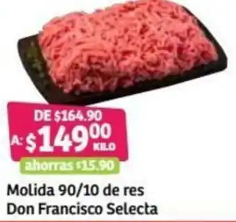 Soriana Híper Molida 90/10 De Res Don Fancisco Selecta oferta
