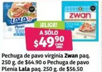 Soriana Híper Pechuga De Pavo Virginia Zwan Paq. 250g oferta