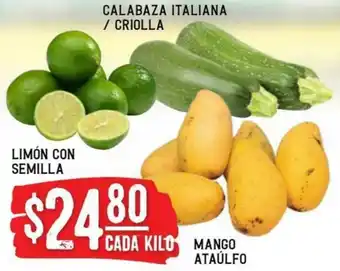 Soriana Híper Limón Con Semilla, Calabaza Italiana/Criola, Mango Ataúlfo oferta