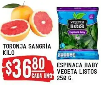 Toronja Sangría, Espinaca Baby Vegeta Listos 250g