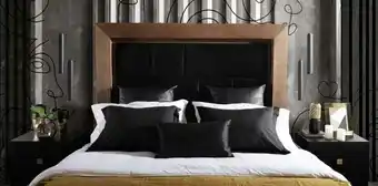 Cabecera king size braham plus negro y avellana
