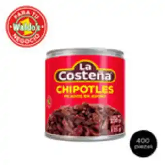 Waldos Caja chiles chipotles la costeña 400 latas, 105 grs oferta