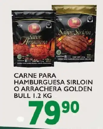 Carne para Hamburguesa Sirloin o Arrachera Golden Bull 1.2kg