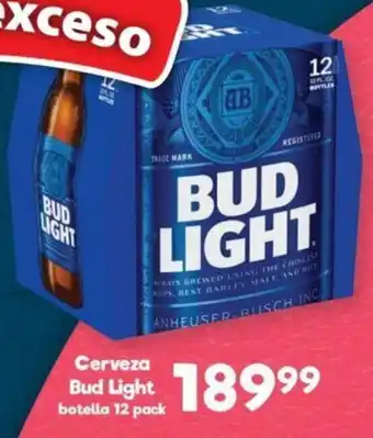 Cerveza Bud Light Botella 12 Pack
