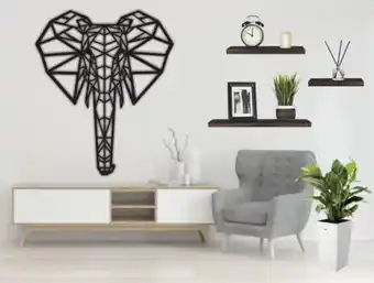 Muebles Dico Figura decorativa para pared elefante negro oferta