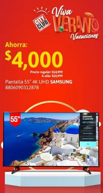 City Club Pantalla 55" 4K UHD Samsung 8806090312878 oferta