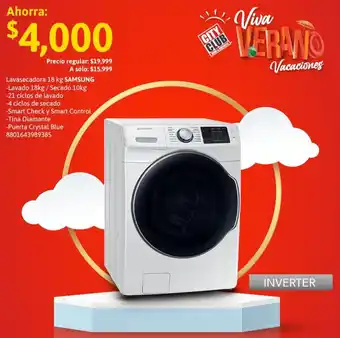 City Club Lavasecadora 18kg Samsung 8801643989385 oferta