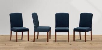 Muebles Dico Paquete 4 sillas tapizada mika azul oferta
