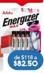 Energizer pilas max aaa 4 piezas
