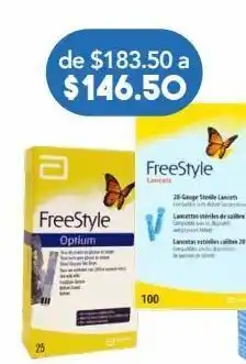Farmacia San Pablo Freestyle lancetas estériles calibre 28 100 piezas oferta