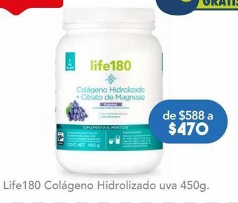 Farmacia San Pablo Life180 colágeno hidrolizado + citrato de magnesio en polvo sabor uva oferta