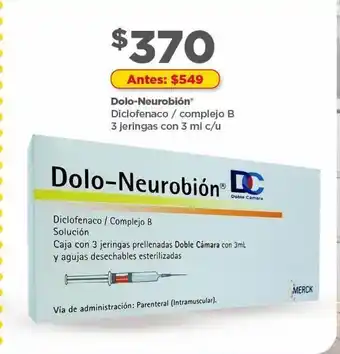 Bodega Aurrerá Dolo-neurobión 3 jeringas 3ml oferta