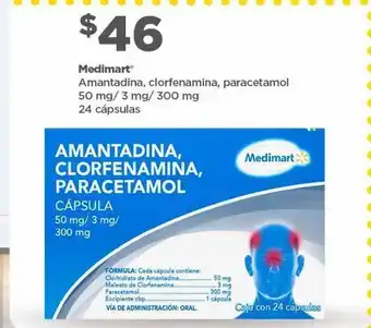 Bodega Aurrerá Amantadina, clorfenamina, paracetamol 50mg/3mg/300mg oferta