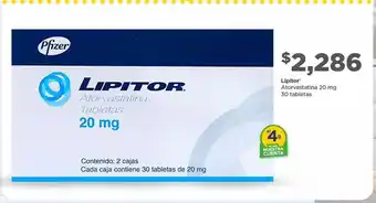 Bodega Aurrerá Lipitor 20mg 30 tabs oferta