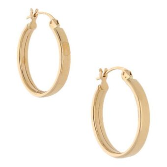 Nacional Monte de Piedad Arracadas lisas en oro amarillo 14 kilates. oferta