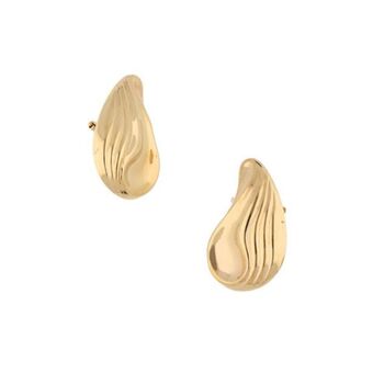 Nacional Monte de Piedad Aretes huecos en oro amarillo 14 kilates. oferta