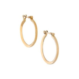 Nacional Monte de Piedad Arracadas lisas en oro amarillo 14 kilates. oferta
