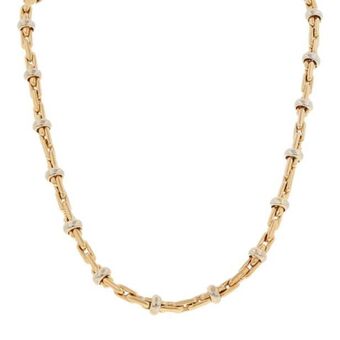 Nacional Monte de Piedad Gargantilla eslabón combinado en oro dos tonos 14 kilates. oferta