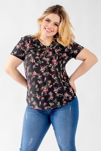 Santory Blusa con flores manga corta oferta