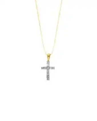 Joyerías Bizzarro Dije cruz oro amarillo cadena 14k 25 pts diamantes l42225 oferta