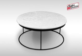 Muebles Troncoso Mesa centro greca redonda marmol gris oferta