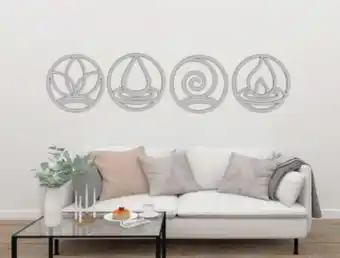 Muebles Dico Set de 4 figuras decorativas para pared elementos plata oferta