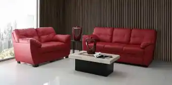 Muebles Dico Sala de piel derby confort rojo oferta