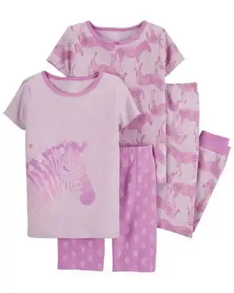 Carter's Set de 4 piezas de pijama de algodón de ajuste 100% perfecto de cebras carter's oferta