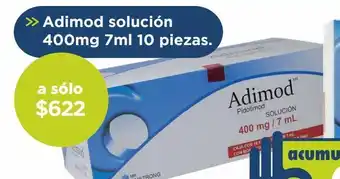 Farmacia San Pablo Adimod solución 400mg 7ml 10 pzas oferta