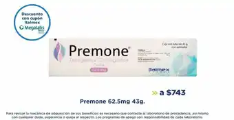 Premone 62.5mg 43g