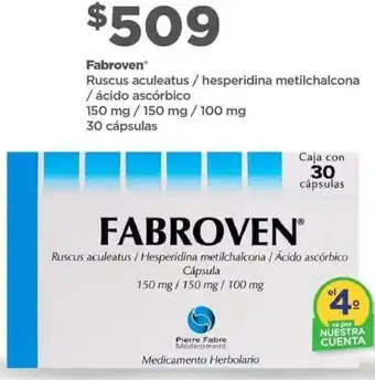 Bodega Aurrerá Fabroven 150mg/150mg/100mg 30 Cápsulas oferta