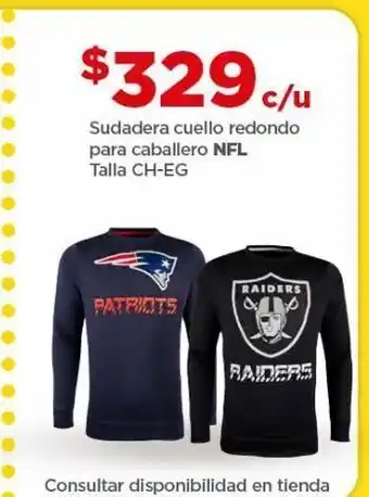 Bodega Aurrerá Sudadera cuello redondo para caballero nfl oferta