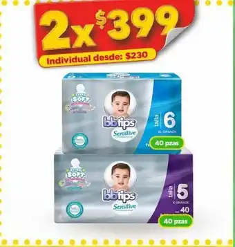 Bodega Aurrerá Pañales bbtips 40 pzas oferta