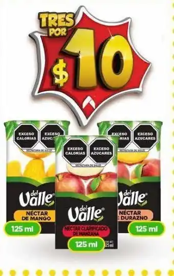 Bodega Aurrerá Jugos del valle 125ml oferta