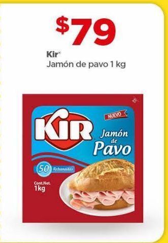 Bodega Aurrerá Jamón de pavo kir 1kg oferta