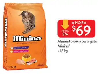Walmart Alimento Seco Para Gato Minino 1.3 kg oferta