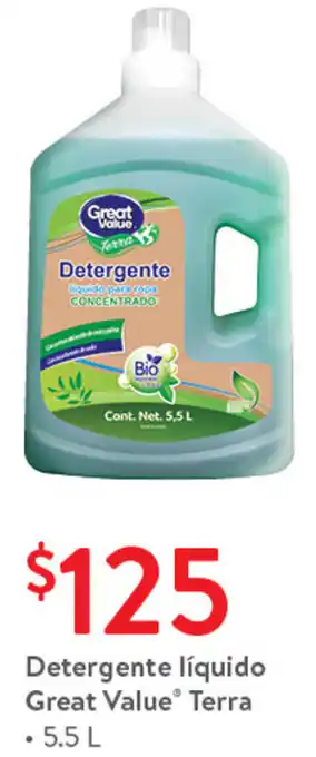 Walmart Detergente Líquido Great Value Terra 5.5 L oferta
